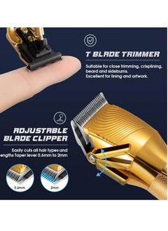 General Hair Clippers for Men, Professional Hair Trimmer Barber Set Cordless Beard Trimmer Haircut Grooming Kit Gift for Men/Women/Kids/Pet (Gold)  - Image 3