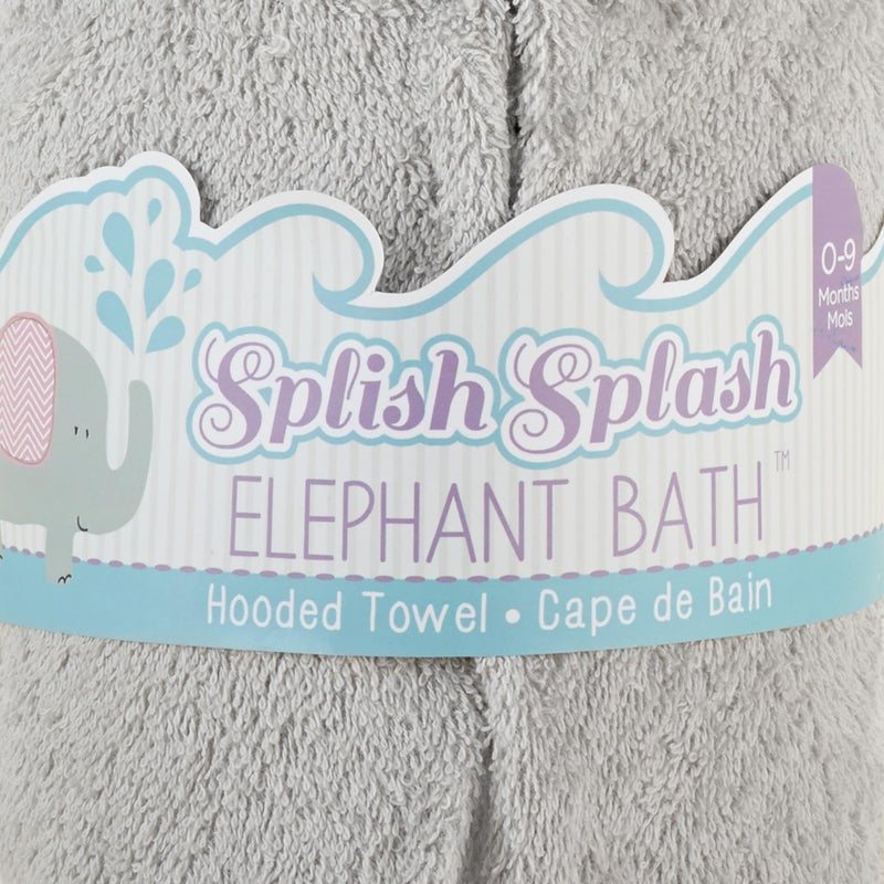 Baby Aspen "Splish Splash Elephant Bath Hooded Towel/Baby Robe, 0-9 Months - Image 5