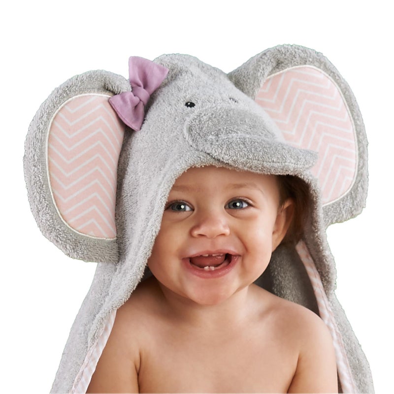Baby Aspen "Splish Splash Elephant Bath Hooded Towel/Baby Robe, 0-9 Months - Image 1