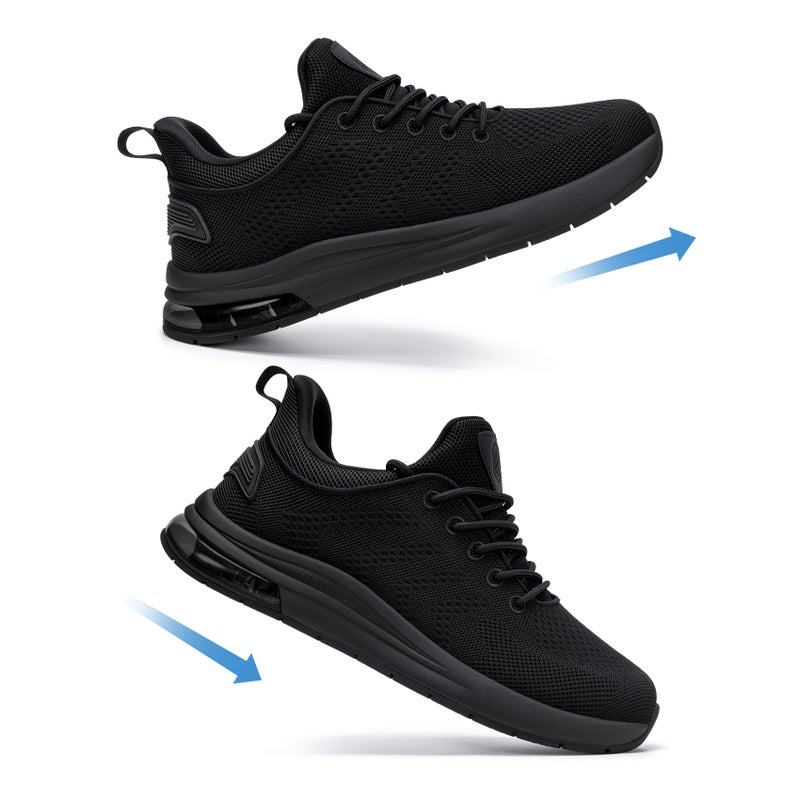 LARNMERN Men's Non Slip Work Shoes Waterproof Casual Walking Chef Kitchen Working Footwear Lightweight Breathable Snakers,Black 8.5 - Image 5