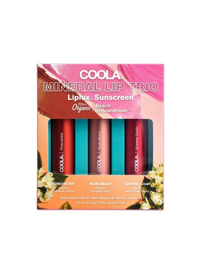 COOLA Organic Tinted Lip Balm & Mineral Sunscreen with SPF 30, Dermatologist Tested Lip Care for Daily Protection, Vegan, Variety Pack, 0.15 Oz Each - Image 1