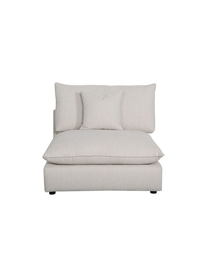 DANUBE HOME Napoleon Armless 1 Seater Fabric Modular Sofa Accent Chair Modern Design One Seat Sofas Comfortable Living Room Seating Furniture For Home L 103 x W 108 x H 91 cm Beige - Image 1