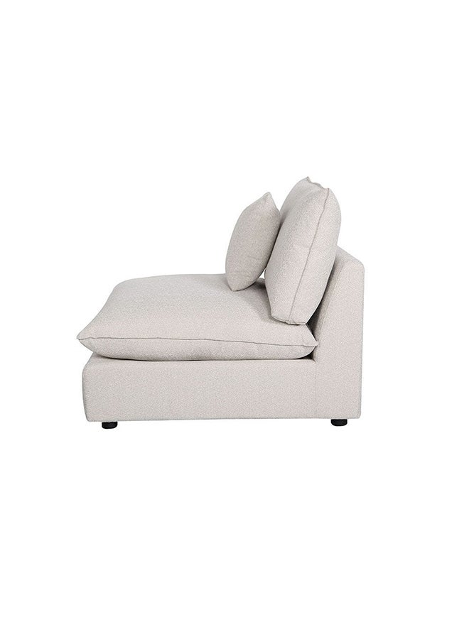 DANUBE HOME Napoleon Armless 1 Seater Fabric Modular Sofa Accent Chair Modern Design One Seat Sofas Comfortable Living Room Seating Furniture For Home L 103 x W 108 x H 91 cm Beige - Image 3