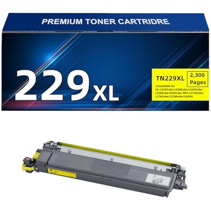 TN229XL TONER CARTRIDGE REPLACEMENT FOR BROTHER TN229 TN229XL YELLOW HIGH YIELD TONER CARTRIDGE WORK FOR BROTHER HL-L3280CDW HL-L3220CW MFC-L3720CDW MFC-L3780CDW PRINTERSS (TN229XL-YELLOW) - Image 2