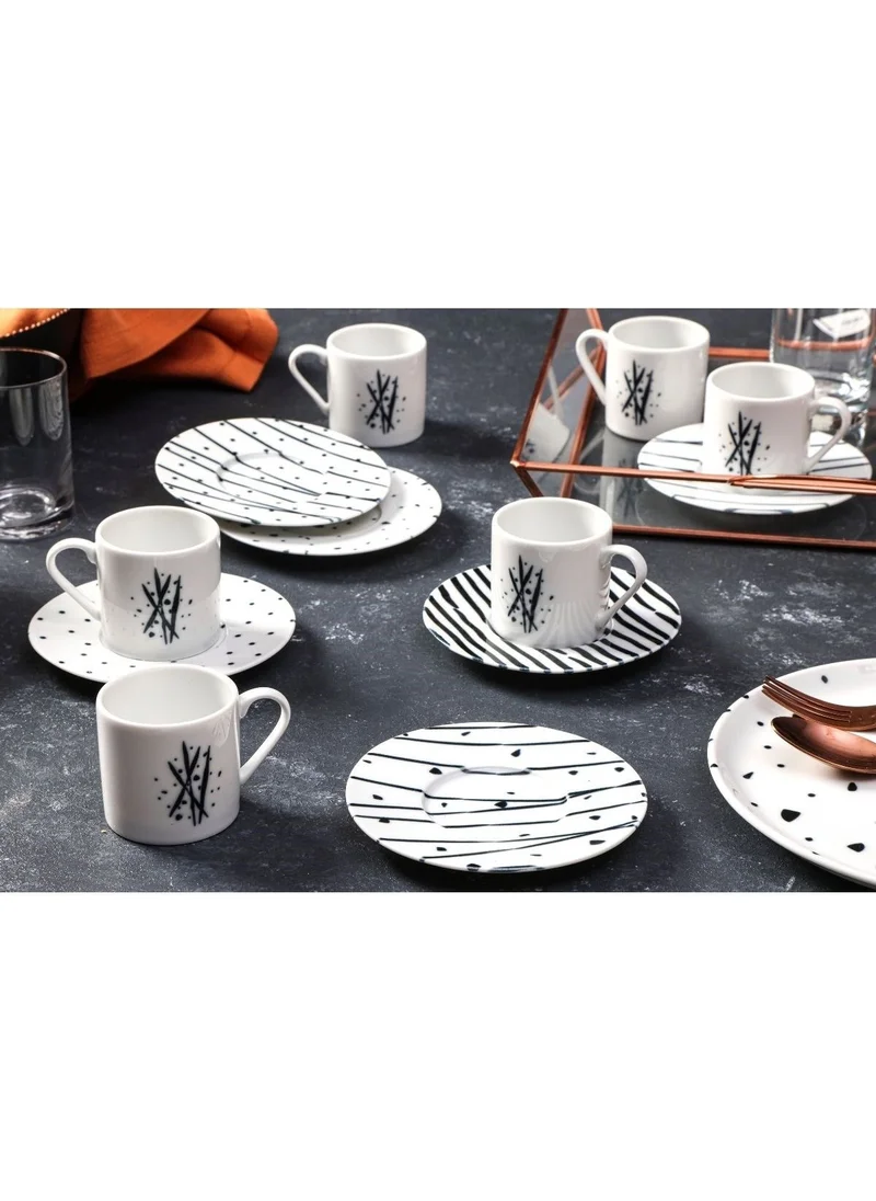 Porland Sidereal 6 Person Coffee Cup Set 90CC 12 Pieces