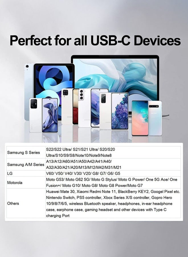 بشكل مختصر 【2 حبة】 كابل USB-C بطول 25 سم | كابل قصير من USB-C إلى Type-C | كابل شاحن سريع بقدرة 60 واط | كابل USB-C مضفر من النايلون | مناسب لآيفون 17/16/15 برو ماكس/برو/بلس | مناسب لسامسونج S25/S24 | مناسب لبيكسل 10/9/8 | مناسب لبنك الطاقة - Image 4