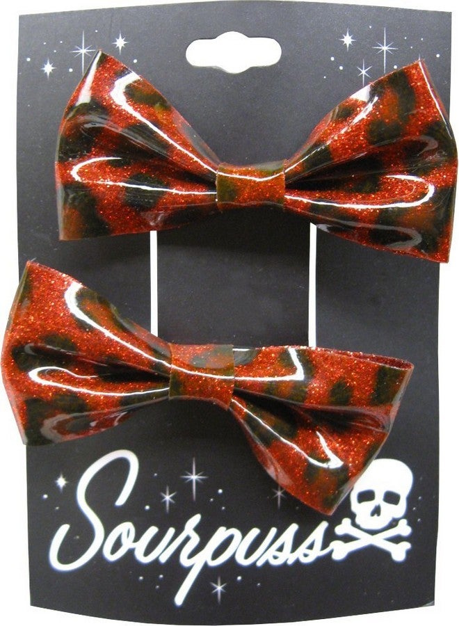 Sourpuss Ard Glitter Hair Bow Clips Set Of Two From Sourpuss Clothing - Image 1