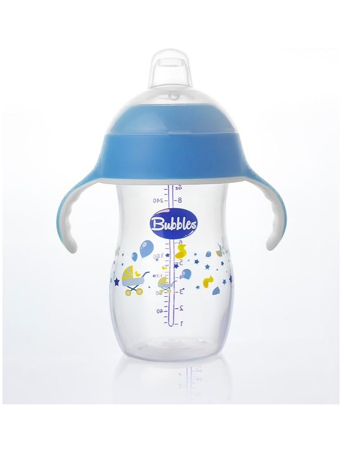 Bubbles - Bubbles Baby Set Natural Cup And Feeding Bottle 2 In 1 280Ml Blue - Image 1