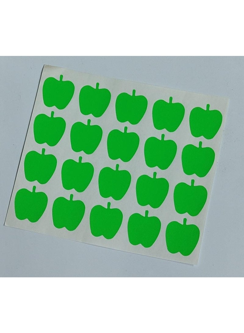 60 Pieces Green Apple Self-Adhesive Labels