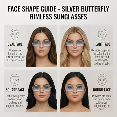 GLARDEFE Y2k Sunglasses for Women - Trendy Rimless 2000s Fashion Sun Glasses Rave Shades(Silver/Silver) - Image 4
