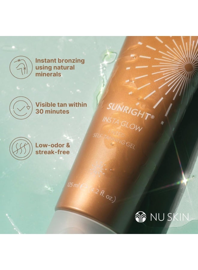 Nu Skin جل تانر ذاتي من نو سكين صن رايت إنستا جلو | 4.2 أونصة | تان صيفي | برونزر للوجه والجسم | جمال والعناية بالبشرة | فيتامين E وزيت الأفوكادو والأحماض الأمينية - Image 3