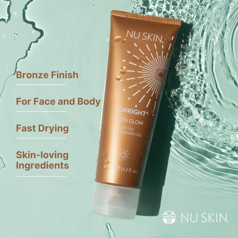 Nu Skin Sunright Insta Glow Self Tanner Gel | Natural Summer Tan for Face & Body | Beauty & Skin Care | Vitamin E & Avocado Oil | Natural Body Bronzer with DHA & Amino Acids | 4.2 oz | 1 Pack - Image 3