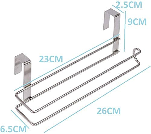 INDIAN DECOR INDIAN DECOR 31715 Stainless Steel Paper Towel Rack Kitchen Towel Rack Bathroom Cabinet Toilet Paper Rack Metal roll Paper Rack Hanging no Holes Required - Chrome  - Image 5