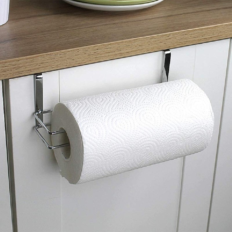 INDIAN DECOR INDIAN DECOR 31715 Stainless Steel Paper Towel Rack Kitchen Towel Rack Bathroom Cabinet Toilet Paper Rack Metal roll Paper Rack Hanging no Holes Required - Chrome  - Image 4