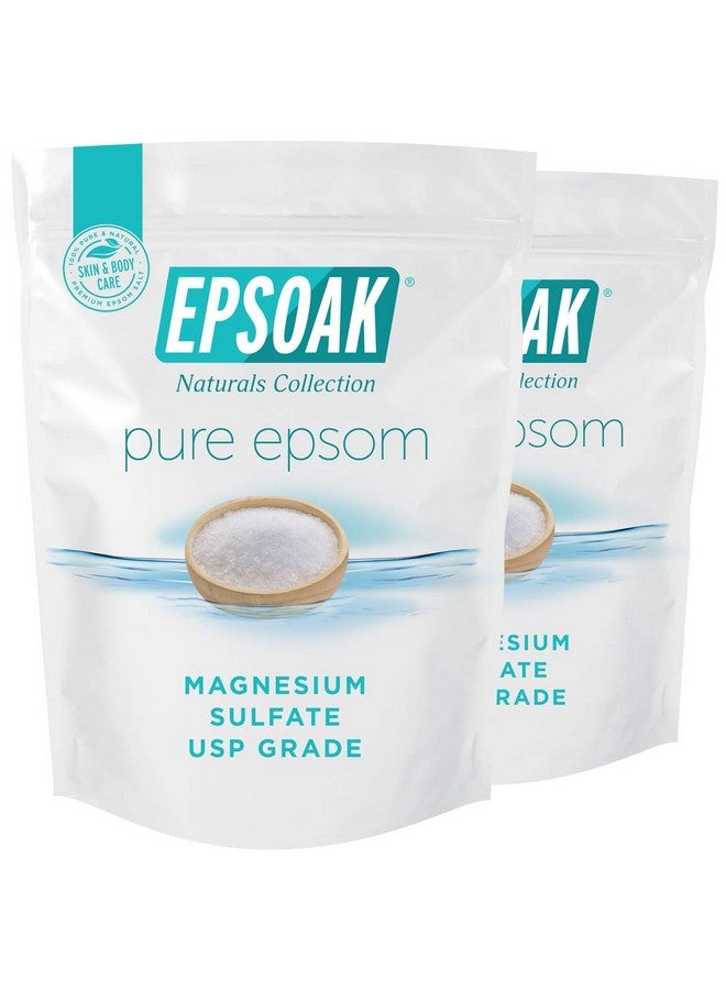 Epsoak Epsom Salt 4 Lb Magnesium Sulfate Usp. (Qty. 2 X 2Lb. Bags) Resealable Bulk Bags Unscented Made In The Usa Crueltyfree Certified - Image 1