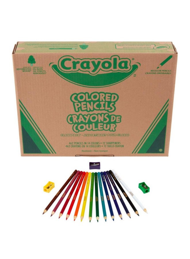 Crayola Colored Pencil Classpack (462ct), Bulk Colored Pencils, 14 Assorted Colors, School Supplies for Teachers, Ages 3+ - Image 2
