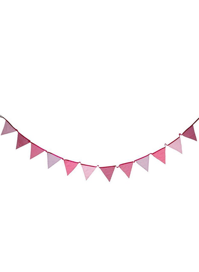 NIBEMINENT Pink And Mix Fabric Bunting 3meter - Image 1