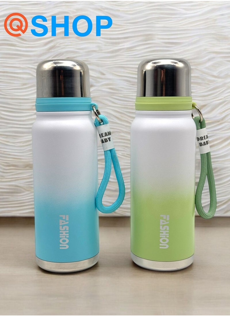QSHOP - Leak-proof 650ml thermal bottle keeps drinks at the perfect temperature throughout the day and is the perfect companion for hot and cold drinks. - Image 1