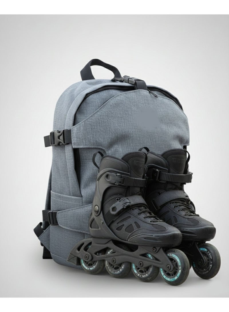 شنطة ظهر رياضية لحمل سكيت باتيناج – لحمل الأغراض المختلفة بجيوب واسعه وكبيرة . ومكان مخصص لحمل زوج من الاسكيت - Image 2