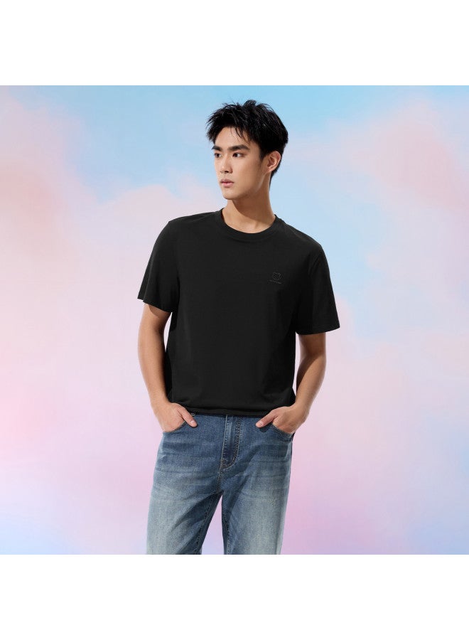 HLA Antibacterial & Anti-mite】2025 Summer New Street Trend Cool & Breathable Men's Round-neck Short-sleeve T-shirt - Image 4