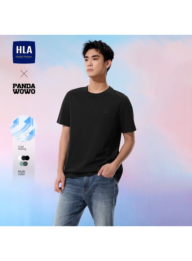 HLA Antibacterial & Anti-mite】2025 Summer New Street Trend Cool & Breathable Men's Round-neck Short-sleeve T-shirt - Image 2