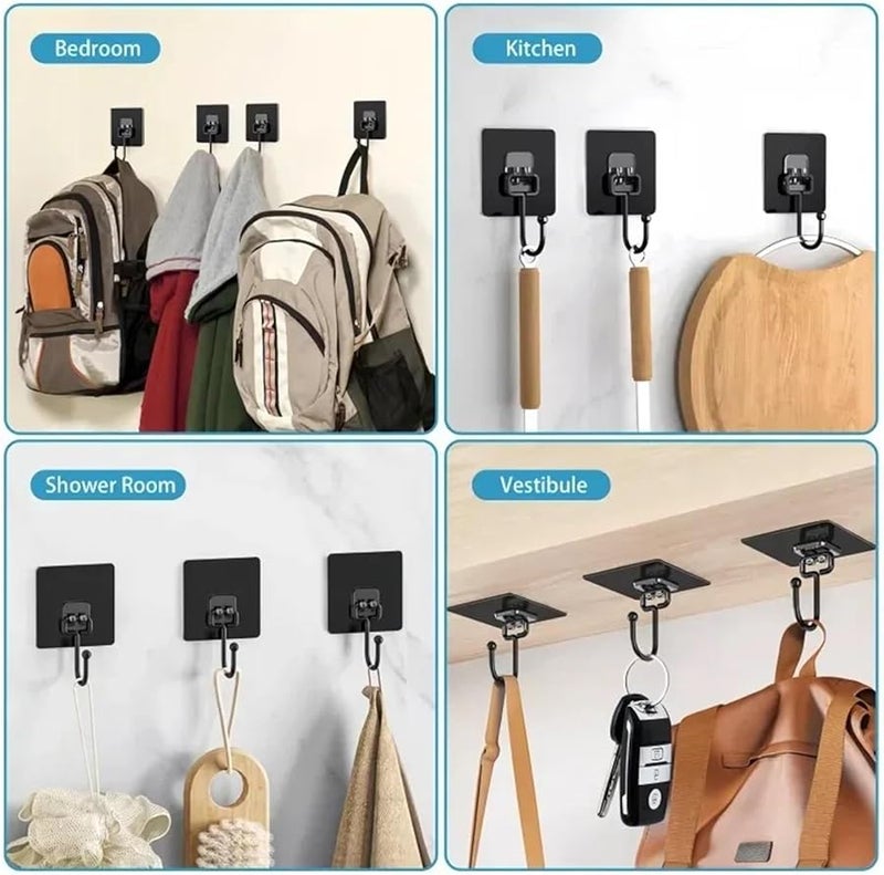 خطافات ذهبية ذاتية اللاصق 60 قطعة، خطافات حائط قوية بدون تثبيت بالمسامير لتخزين المطبخ والحمام - Image 5