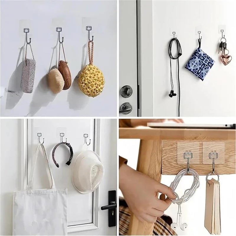 خطافات ذهبية ذاتية اللاصق 60 قطعة، خطافات حائط قوية بدون تثبيت بالمسامير لتخزين المطبخ والحمام - Image 4