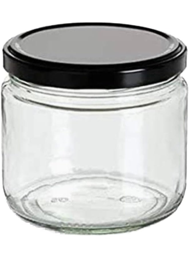 Clear Glass Jar With Black Metal Lid 550Ml 8.9X8.9X 11.5 Cm Set Of 6  Pieces  - Image 2