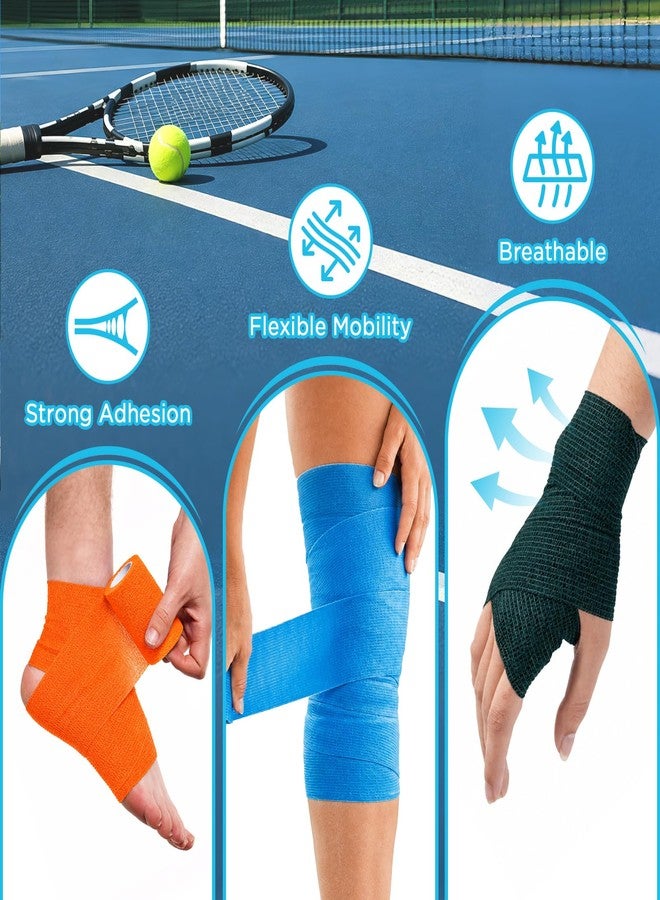 OK TAPE OKTAPE 64 Pack Self Adhesive Cohesive Bandage Wrap Bulk, 2" x 5 Yards Elastic Breathable Self Adherent Athletic Tape for Sports, Wrist, Ankle, First Aid, Black - Image 4