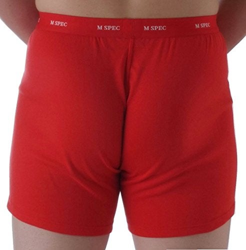 MSPEC Men's Knit Boxers 3D-Crotch Breathable/Comfortable MS-04 Red M - Image 3