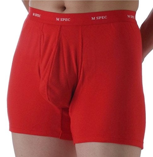 MSPEC Men's Knit Boxers 3D-Crotch Breathable/Comfortable MS-04 Red M - Image 2