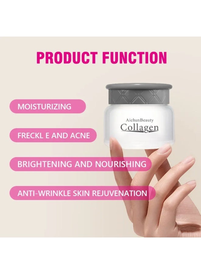 Aichun beauty 80g Collagen Snail Whitening Cream For Fair Skin Whitening Beauty Face Cream Glowing Skin Care Hydrating Nourishing Collagen Snail Repair Facial Cream Skin Moisturizing Anti aging Whitening Cream 80g - Image 4