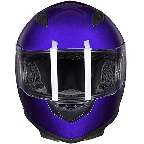 ILM Full Face Motorcycle Street Bike Helmet with Removable Winter Neck Scarf + 2 Visors DOT Model-JK313 (M, Blue) - Image 2