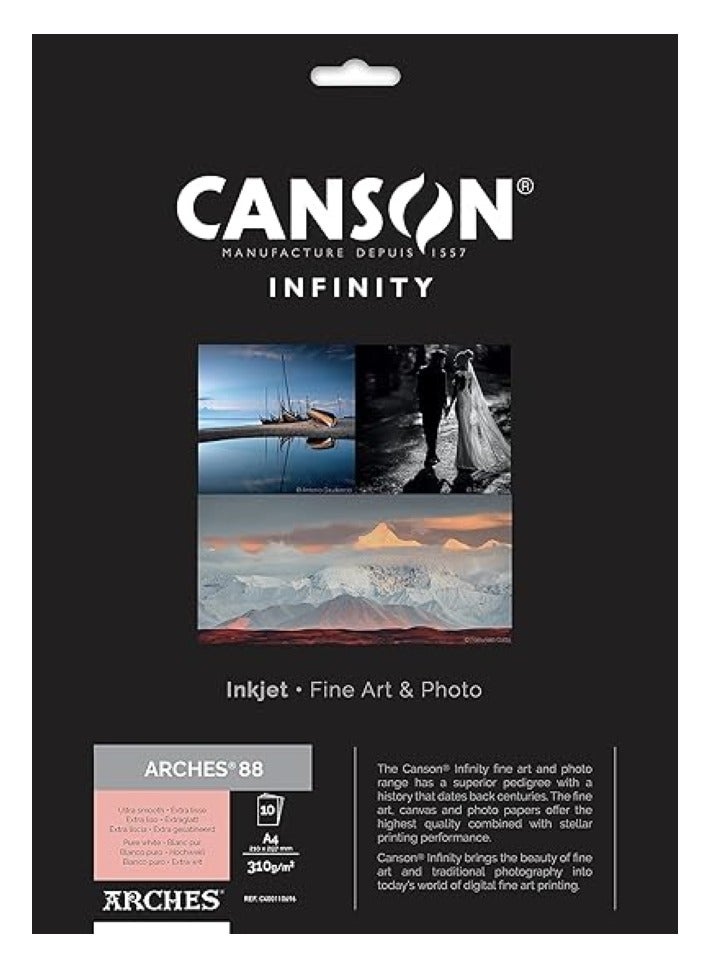 كانسون إنفينيتي أقواس 88 للفنون الجميلة الرقمية مقاس A4 10 ورقات - Image 1