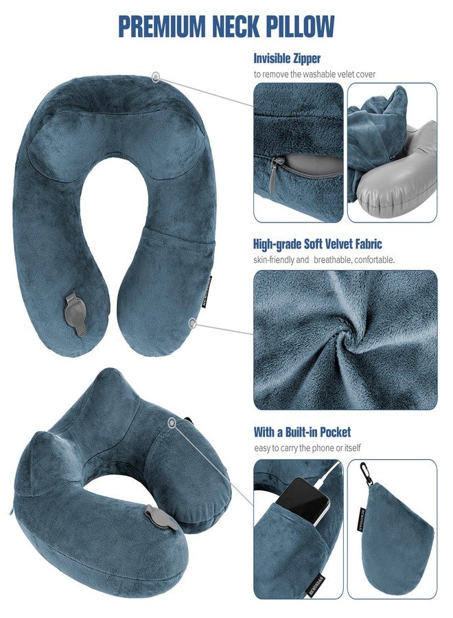 Rewondah Inflatable Travel Pillow for Sleeping Airplane - Inflatable Neck Pillow for Traveling on Plane with Washable Cover, Blow up Neck Travel Pillow for Airplanes, Cars - Portable and Comfortable - Image 4