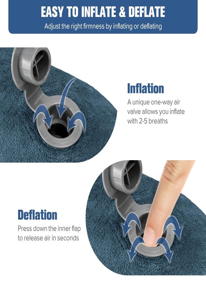 Rewondah Inflatable Travel Pillow for Sleeping Airplane - Inflatable Neck Pillow for Traveling on Plane with Washable Cover, Blow up Neck Travel Pillow for Airplanes, Cars - Portable and Comfortable - Image 5