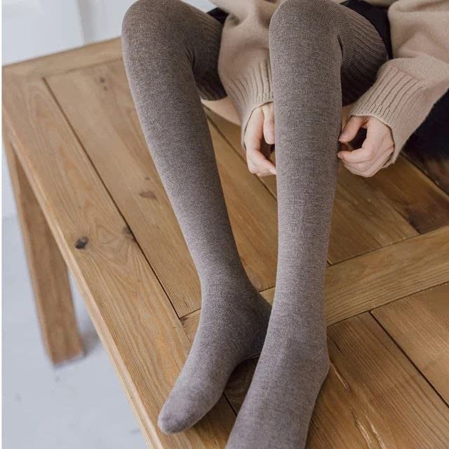 AVNISH Wool Warm Thigh High Socks | Knitted Thick Thermal Woolen Socks for Women Winter Wear Knee Length | Knee High Leg Warmers Long Socks Boot Cuffs Knee Cap | Stocking Girls (Free Size,1 Pair) - Image 4