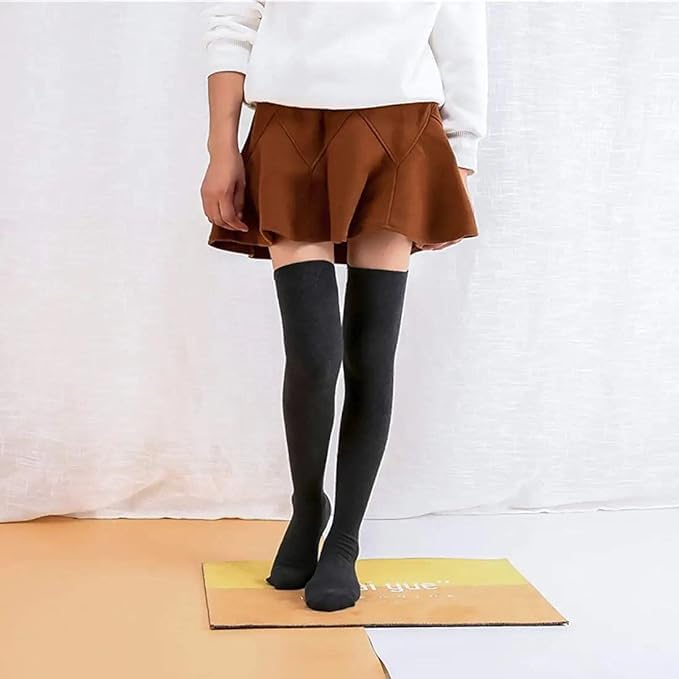 AVNISH Wool Warm Thigh High Socks | Knitted Thick Thermal Woolen Socks for Women Winter Wear Knee Length | Knee High Leg Warmers Long Socks Boot Cuffs Knee Cap | Stocking Girls (Free Size,1 Pair) - Image 2