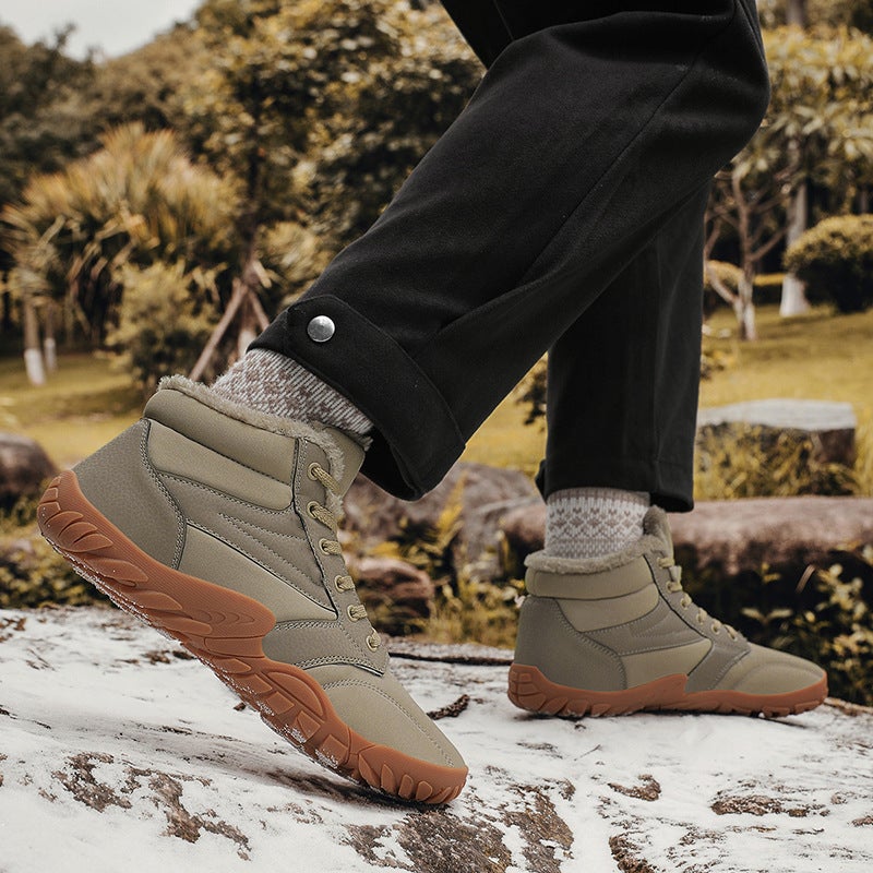 Snow Boots for Men and Women, Fleece-Lined Warm Men''s Boots, Men''s Outdoor Five-Finger Waterproof Cotton Shoes, Hiking Shoes, Winter Warm Boots - Image 4