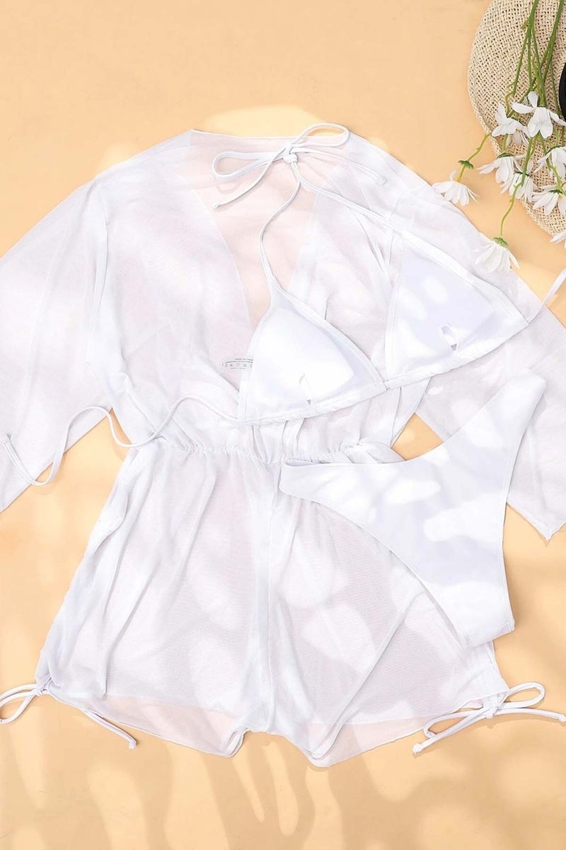 Angelsin Chiffon Pareo Beach Dress Cover Up Kimono - Image 2