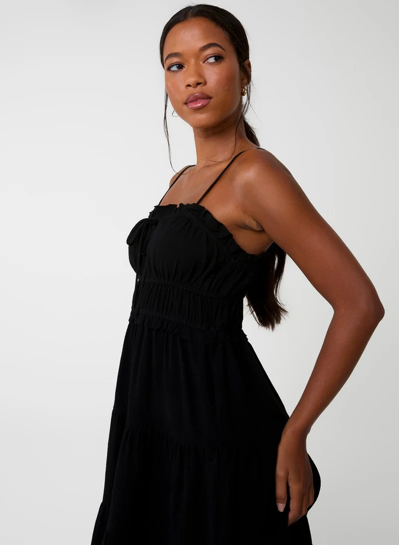 Pink Vanilla  Ruched Cami Milkmaid Mini Dress for Women | Best Price UAE