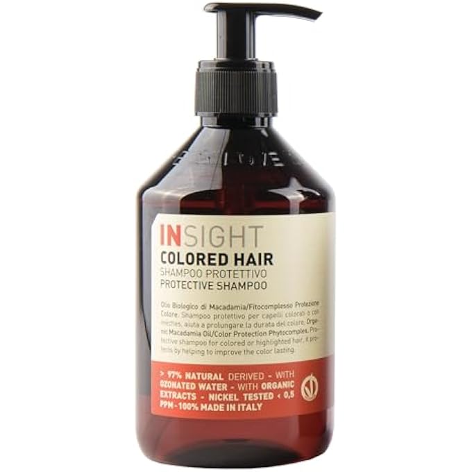Insight Colored Hair Protective Shampoo with Color-Preserving Phytocomplex & Organic Macadamia Extract for Intense Nourishment & Vibrance, 13.5 Fl. Oz. / 400 mL