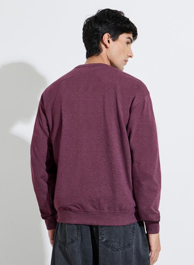 Styli Purple Relaxed Fit Cotton Terry Sweatshirt - Image 4