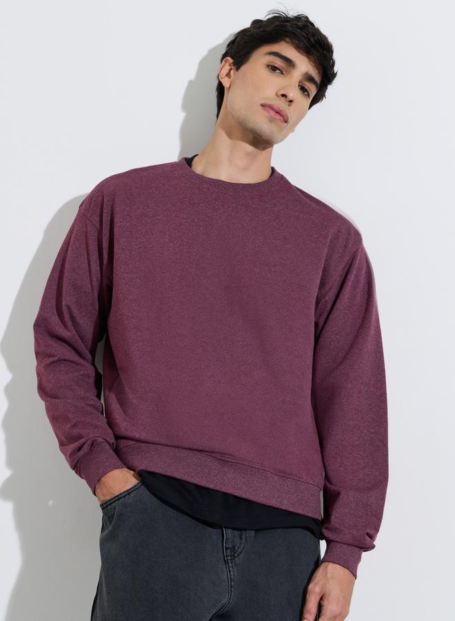 Styli Purple Relaxed Fit Cotton Terry Sweatshirt - Image 1