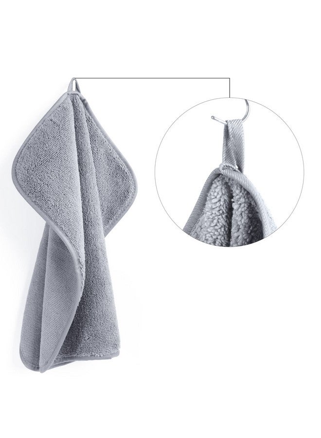 POLYTE Premium Lint Free Microfiber Washcloth Face Towel, 13 x 13 in, Set of 6 (Gray) - Image 5