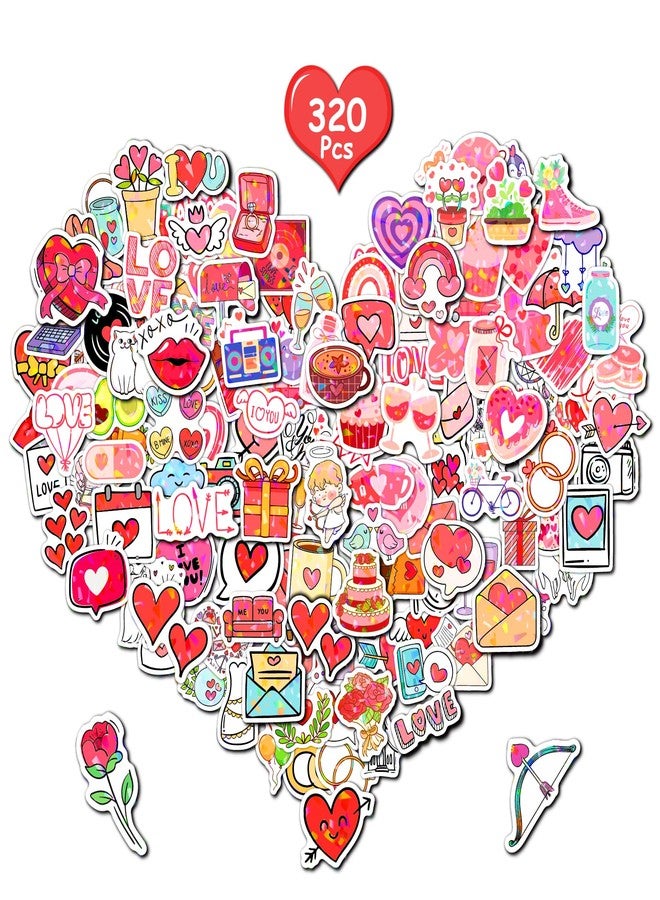 JCFIRE Valentines Stickers, 16 Sheets Shiny Happy Valentines Day Stickers for Kids Toddlers, Crafts for Kids Class Classroom School Party Favors Decorations Decor Goodie Bags Gifts - Image 1