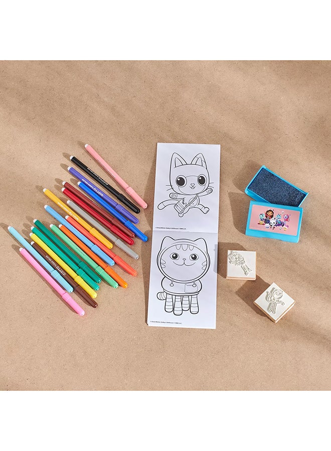 MULTIPRINT Frozen 36 Felt Tip Pens Set  36 Felt Pens, 3 Stamps, 1 Ink Pad And 1 Coloring Book (Packaging may vary) - Image 2