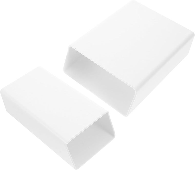 Generic 2pcs Wall Mounted Toothbrush Holders and Toothbrush Dispenser Set, No Drilling Bathroom Storage Organizer and Family, White Plastic, Small and Large Sizes for Shower and Vanity - Image 1
