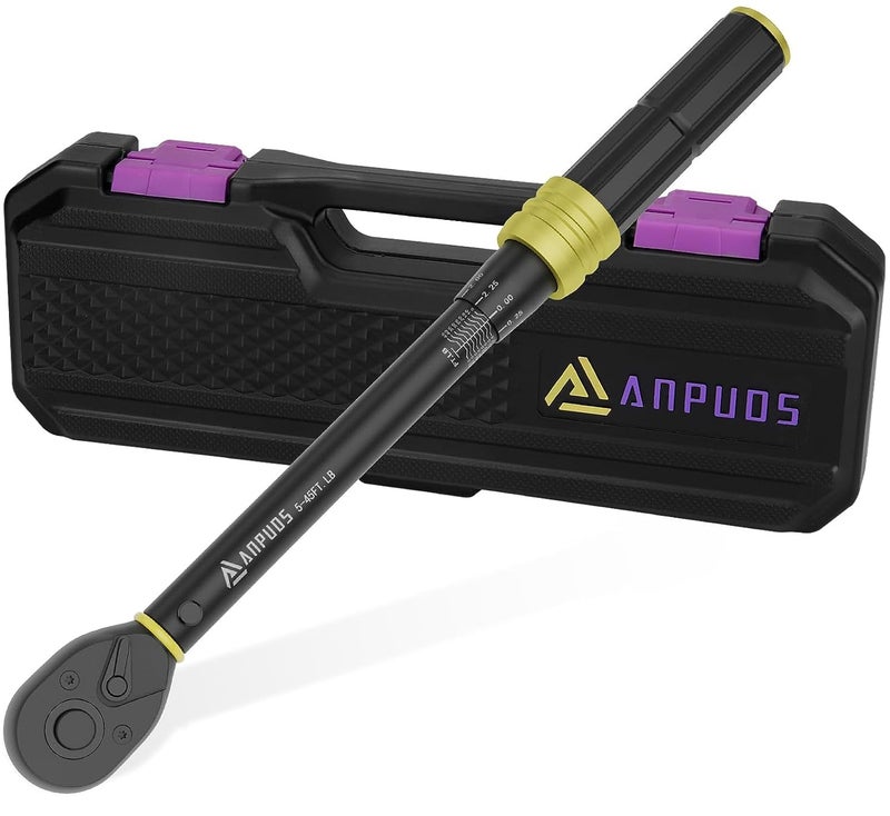 ANPUDS 38Inch Drive Click Torque Wrench 545 FtLb6861 Nm DualDirection Lightweight Aluminum 72Tooth Dual Range Scales Adjustable Torque Wrench for Bike Motorcycle Car Spark