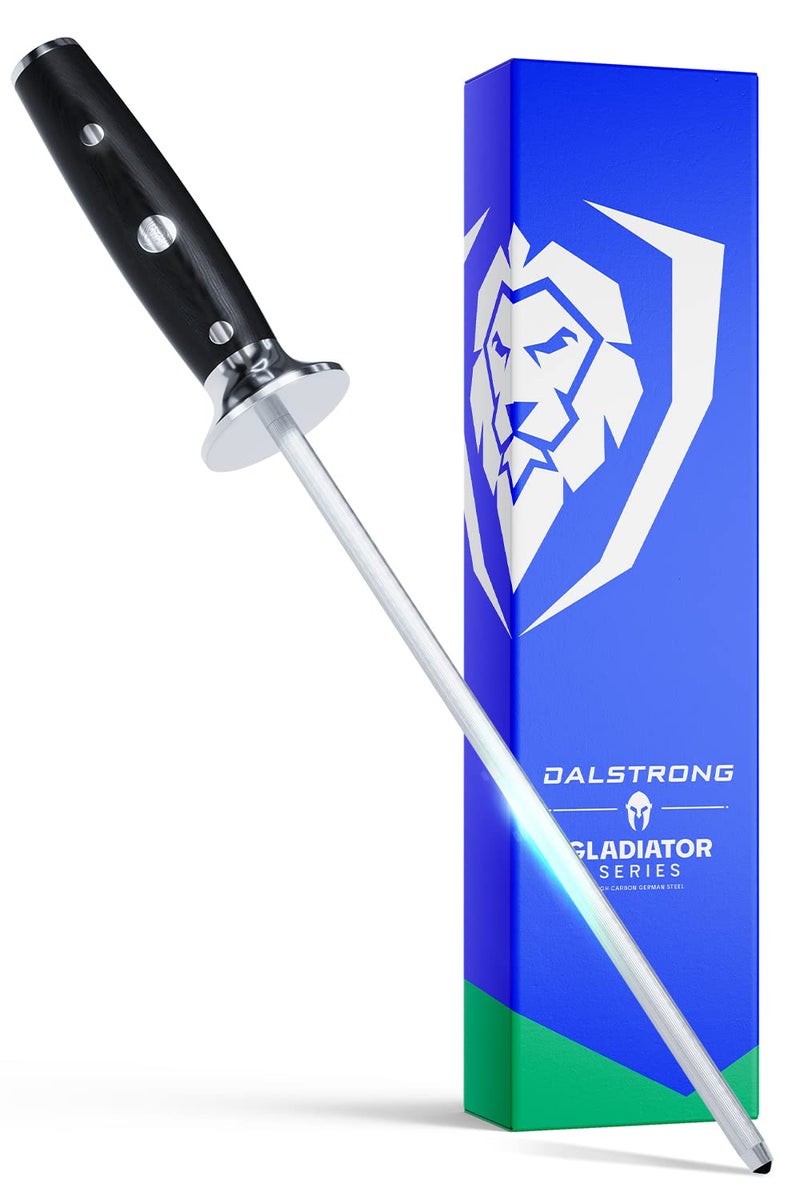 Dalstrong Honing Rod - 10 inch - Gladiator Series Elite - HC Stainless Steel - G10 Garolite Handle - Kitchen Knife Sharpener Chef Knife Polish Gift- Professional Honing Steel- NSF Certified - Image 1